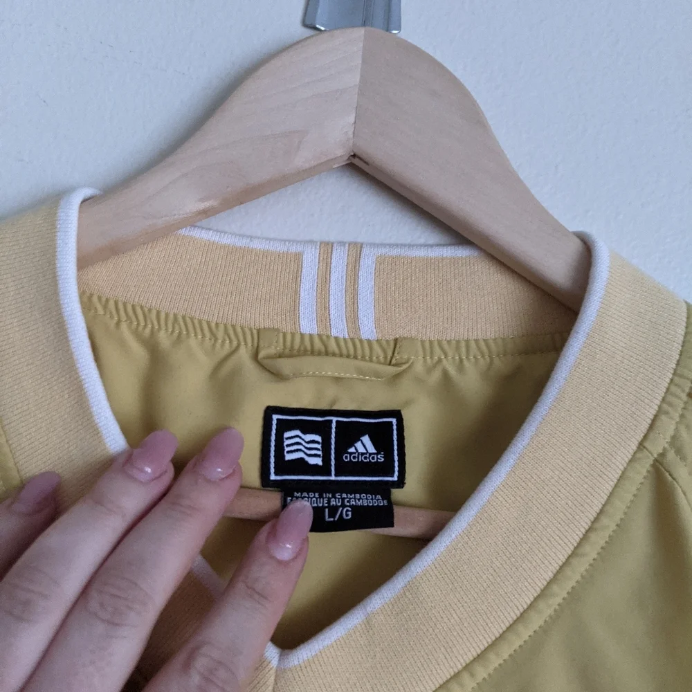 Adidas Wind Shirt Men's Yellow Climaproof Pullover Jacket Windbreaker L